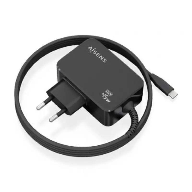 Cargador Gan de Pared Aisens ASCH-1PD45WL032-BK/ 1xUSB Tipo-C + Cable 1.8m/ 45W Cargador Gan de Pared Aisens ASCH-1PD45WL032-BK/ 1xUSB Tipo-C + Cable 1.8m/ 45W