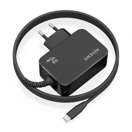 Cargador Gan de Pared Aisens ASCH-1PD45WL032-BK/ 1xUSB Tipo-C + Cable 1.8m/ 45W Cargador Gan de Pared Aisens ASCH-1PD45WL032-BK/ 1xUSB Tipo-C + Cable 1.8m/ 45W