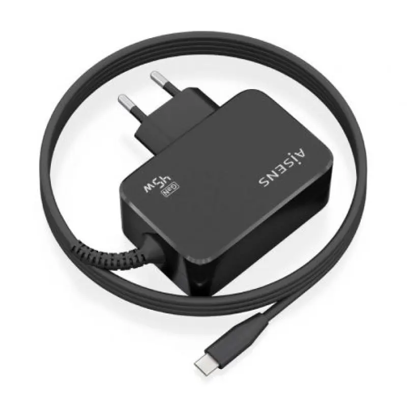 Cargador Gan de Pared Aisens ASCH-1PD45WL032-BK/ 1xUSB Tipo-C + Cable 1.8m/ 45W Cargador Gan de Pared Aisens ASCH-1PD45WL032-BK/ 1xUSB Tipo-C + Cable 1.8m/ 45W