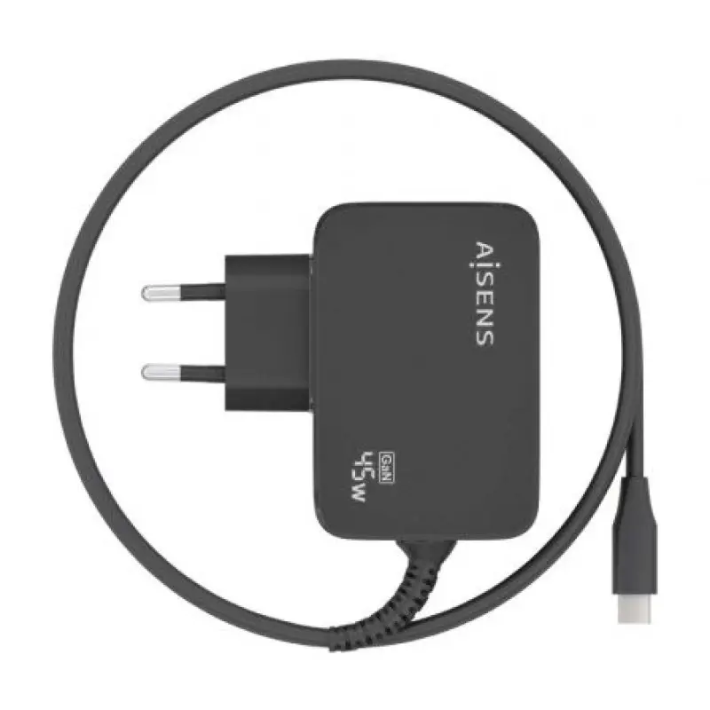 Cargador Gan de Pared Aisens ASCH-1PD45WL032-BK/ 1xUSB Tipo-C + Cable 1.8m/ 45W Cargador Gan de Pared Aisens ASCH-1PD45WL032-BK/ 1xUSB Tipo-C + Cable 1.8m/ 45W