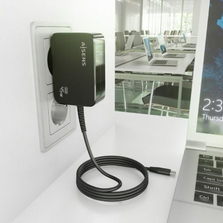 Cargador Gan de Pared Aisens ASCH-1PD45WL032-BK/ 1xUSB Tipo-C + Cable 1.8m/ 45W Cargador Gan de Pared Aisens ASCH-1PD45WL032-BK/ 1xUSB Tipo-C + Cable 1.8m/ 45W
