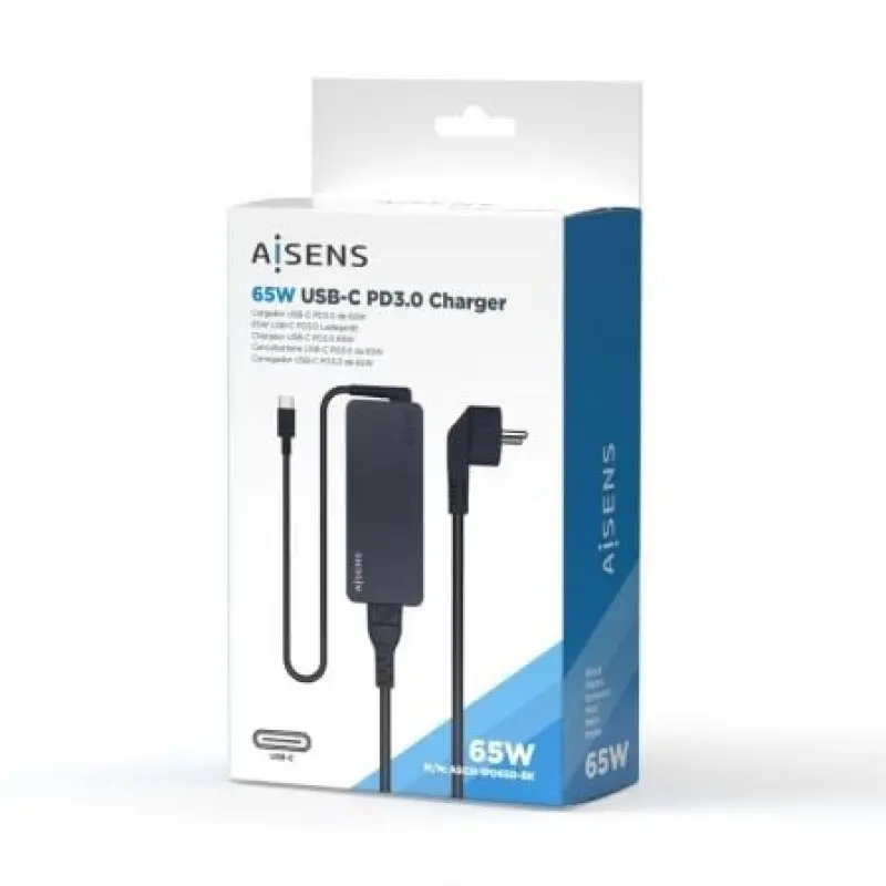 Cargador de Portátil Aisens ASCH-1PD65D-BK/ 1xUSB Tipo-C/ 65W Cargador de Portátil Aisens ASCH-1PD65D-BK/ 1xUSB Tipo-C/ 65W