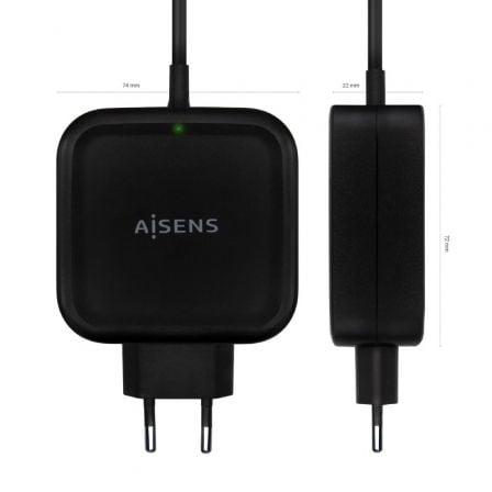 Cargador de Pared Aisens ASCH-1PD65WL-BK/ 1xUSB Tipo-C/ 65W Cargador de Pared Aisens ASCH-1PD65WL-BK/ 1xUSB Tipo-C/ 65W