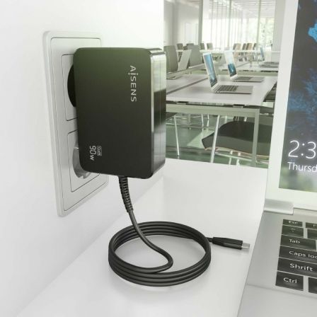 Cargador Gan de Pared Aisens ASCH-1PD90WL034-BK/ 1xUSB Tipo-C + Cable 1.8m/ 90W Cargador Gan de Pared Aisens ASCH-1PD90WL034-BK/ 1xUSB Tipo-C + Cable 1.8m/ 90W