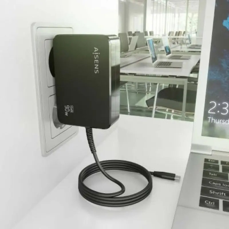 Cargador Gan de Pared Aisens ASCH-1PD90WL034-BK/ 1xUSB Tipo-C + Cable 1.8m/ 90W Cargador Gan de Pared Aisens ASCH-1PD90WL034-BK/ 1xUSB Tipo-C + Cable 1.8m/ 90W