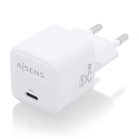 Cargador Gan de Pared Aisens ASCH-25W1P012-W/ 1xUSB Tipo-C/ 25W Cargador Gan de Pared Aisens ASCH-25W1P012-W/ 1xUSB Tipo-C/ 25W