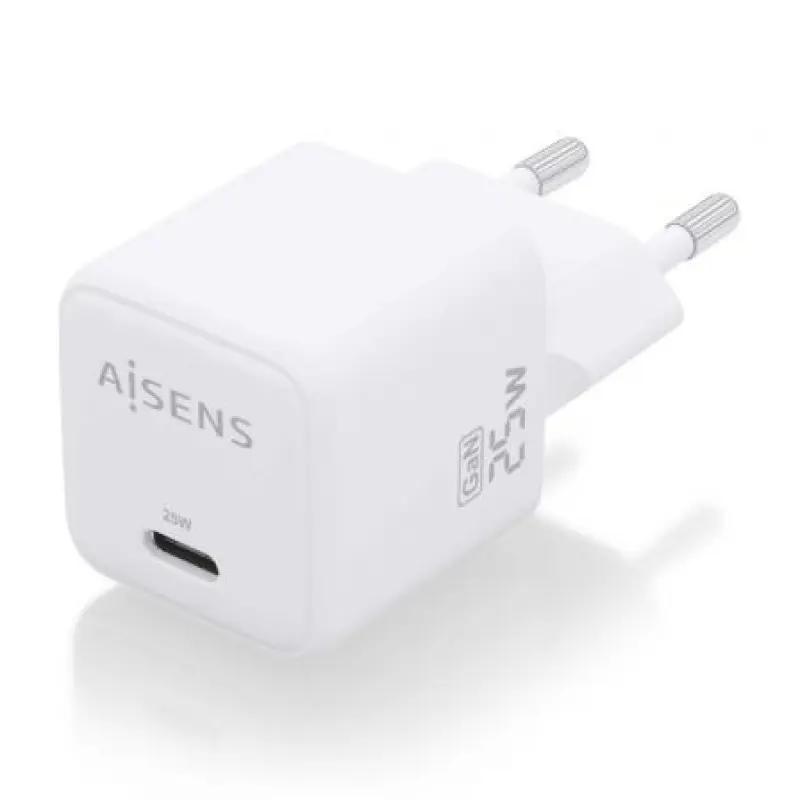 Cargador Gan de Pared Aisens ASCH-25W1P012-W/ 1xUSB Tipo-C/ 25W Cargador Gan de Pared Aisens ASCH-25W1P012-W/ 1xUSB Tipo-C/ 25W