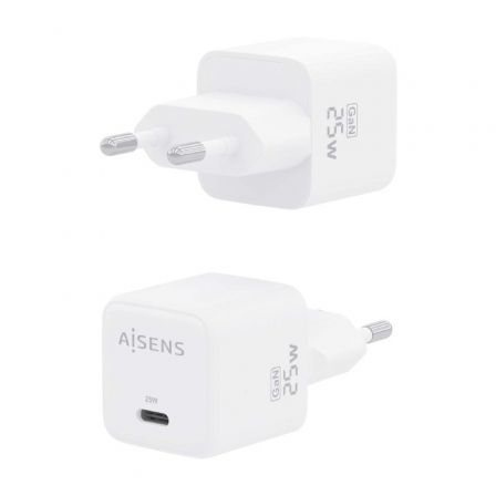Cargador Gan de Pared Aisens ASCH-25W1P012-W/ 1xUSB Tipo-C/ 25W Cargador Gan de Pared Aisens ASCH-25W1P012-W/ 1xUSB Tipo-C/ 25W