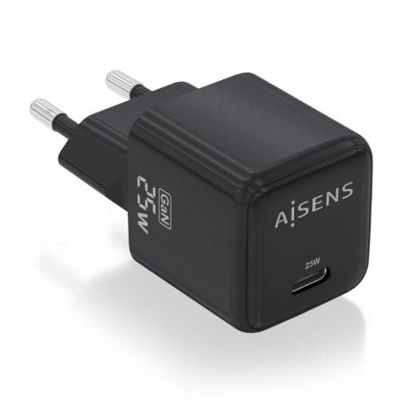 Cargador Gan de Pared Aisens ASCH-25W1P013-BK/ 1xUSB Tipo-C/ 25W Cargador Gan de Pared Aisens ASCH-25W1P013-BK/ 1xUSB Tipo-C/ 25W