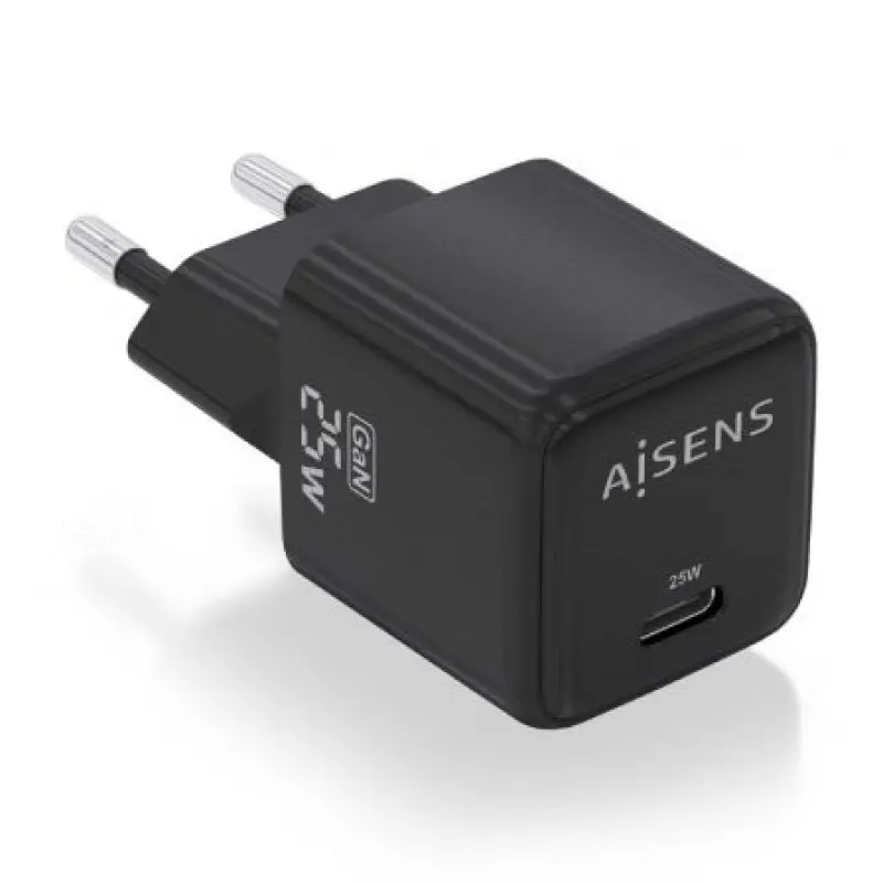 Cargador Gan de Pared Aisens ASCH-25W1P013-BK/ 1xUSB Tipo-C/ 25W Cargador Gan de Pared Aisens ASCH-25W1P013-BK/ 1xUSB Tipo-C/ 25W