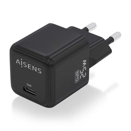 Cargador Gan de Pared Aisens ASCH-25W1P013-BK/ 1xUSB Tipo-C/ 25W Cargador Gan de Pared Aisens ASCH-25W1P013-BK/ 1xUSB Tipo-C/ 25W
