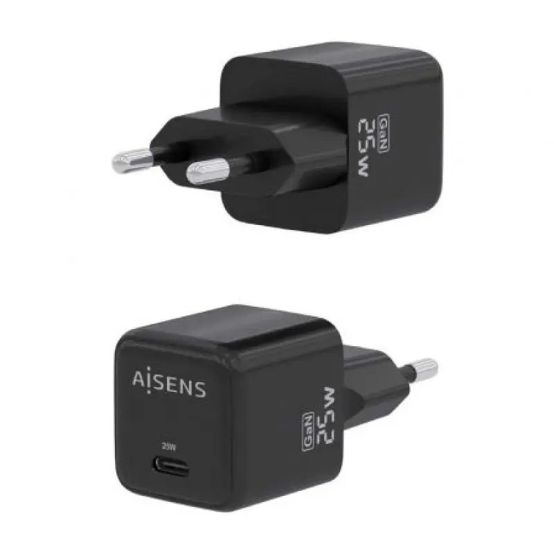 Cargador Gan de Pared Aisens ASCH-25W1P013-BK/ 1xUSB Tipo-C/ 25W Cargador Gan de Pared Aisens ASCH-25W1P013-BK/ 1xUSB Tipo-C/ 25W