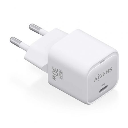 Cargador Gan de Pared Aisens ASCH-30W1P018-W/ 1xUSB Tipo-C/ 30W Cargador Gan de Pared Aisens ASCH-30W1P018-W/ 1xUSB Tipo-C/ 30W
