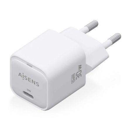 Cargador Gan de Pared Aisens ASCH-30W1P018-W/ 1xUSB Tipo-C/ 30W Cargador Gan de Pared Aisens ASCH-30W1P018-W/ 1xUSB Tipo-C/ 30W