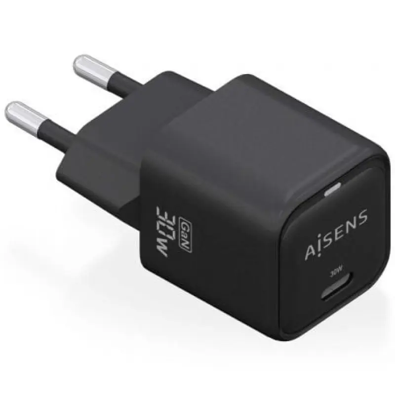 Cargador Gan de Pared Aisens ASCH-30W1P019-BK/ 1xUSB Tipo-C/ 30W Cargador Gan de Pared Aisens ASCH-30W1P019-BK/ 1xUSB Tipo-C/ 30W