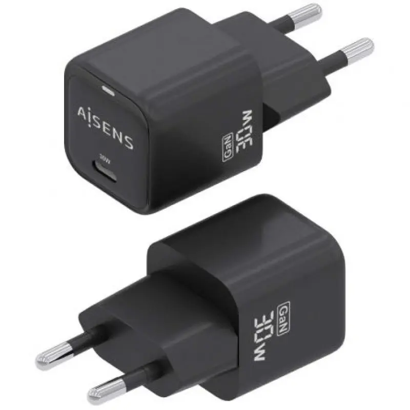 Cargador Gan de Pared Aisens ASCH-30W1P019-BK/ 1xUSB Tipo-C/ 30W Cargador Gan de Pared Aisens ASCH-30W1P019-BK/ 1xUSB Tipo-C/ 30W
