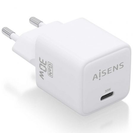 Cargador Gan de Pared Aisens ASCH-30W1P035-W/ 1xUSB Tipo-C/ 30W Cargador Gan de Pared Aisens ASCH-30W1P035-W/ 1xUSB Tipo-C/ 30W