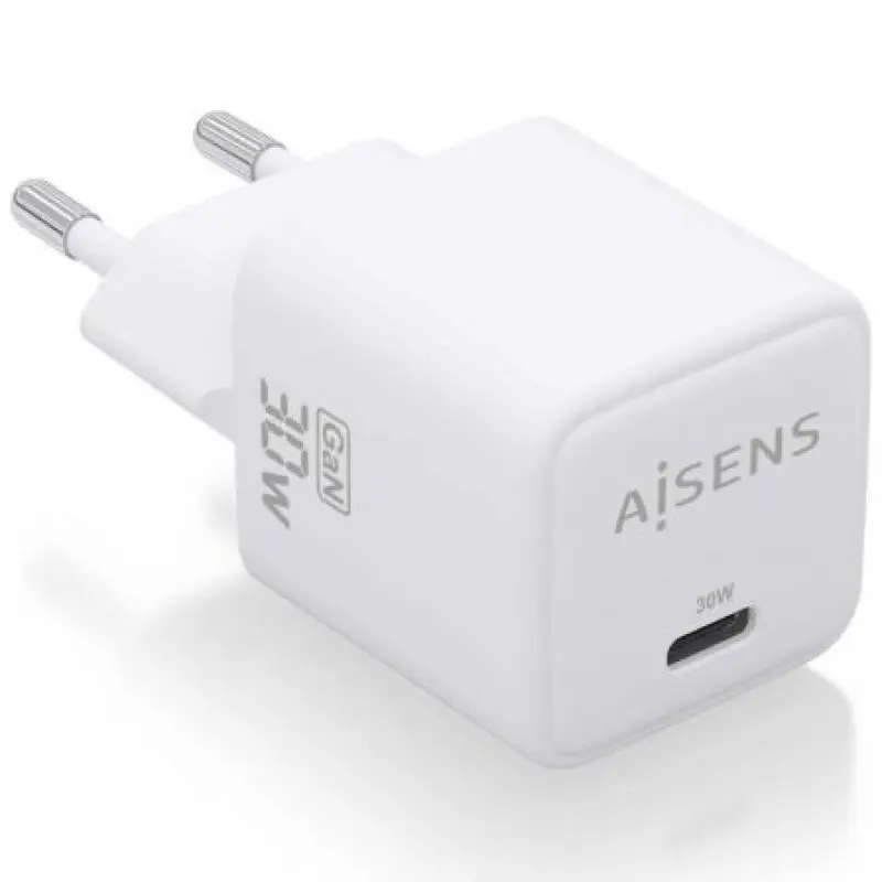 Cargador Gan de Pared Aisens ASCH-30W1P035-W/ 1xUSB Tipo-C/ 30W Cargador Gan de Pared Aisens ASCH-30W1P035-W/ 1xUSB Tipo-C/ 30W
