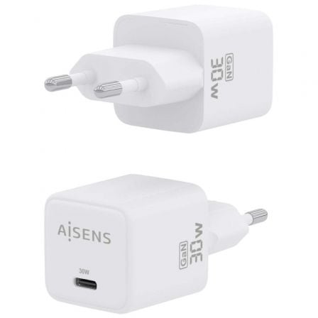 Cargador Gan de Pared Aisens ASCH-30W1P035-W/ 1xUSB Tipo-C/ 30W Cargador Gan de Pared Aisens ASCH-30W1P035-W/ 1xUSB Tipo-C/ 30W