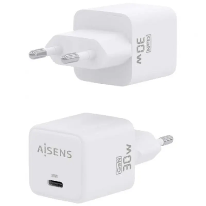 Cargador Gan de Pared Aisens ASCH-30W1P035-W/ 1xUSB Tipo-C/ 30W Cargador Gan de Pared Aisens ASCH-30W1P035-W/ 1xUSB Tipo-C/ 30W