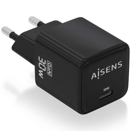 Cargador Gan de Pared Aisens ASCH-30W1P036-BK/ 1xUSB Tipo-C/ 30W Cargador Gan de Pared Aisens ASCH-30W1P036-BK/ 1xUSB Tipo-C/ 30W