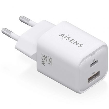 Cargador Gan de Pared Aisens ASCH-35W2P024-W/ 1xUSB Tipo-C/ 1xUSB/ 35W Cargador Gan de Pared Aisens ASCH-35W2P024-W/ 1xUSB Tipo-C/ 1xUSB/ 35W