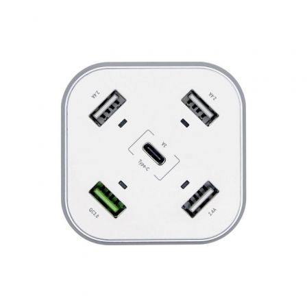 Cargador de Mesa Aisens ASCH-5PQC-W/ 1xUSB Tipo-C/ 4xUSB/ 48W Cargador de Mesa Aisens ASCH-5PQC-W/ 1xUSB Tipo-C/ 4xUSB/ 48W