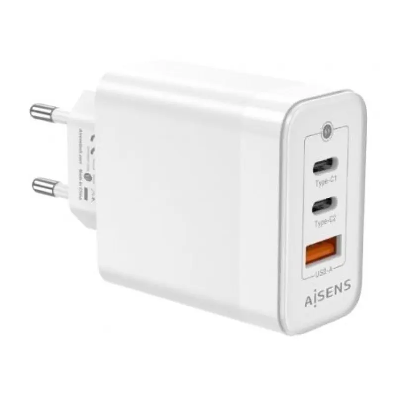 Cargador Gan de Pared Aisens ASCH-65W3P007-W/ 2xUSB Tipo-C/ 1x USB/ 65W Cargador Gan de Pared Aisens ASCH-65W3P007-W/ 2xUSB Tipo-C/ 1x USB/ 65W