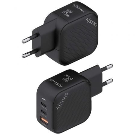 Cargador Gan de Pared Aisens ASCH-65W3P027-BK/ 2xUSB Tipo-C/ 1xUSB/ 65W Cargador Gan de Pared Aisens ASCH-65W3P027-BK/ 2xUSB Tipo-C/ 1xUSB/ 65W