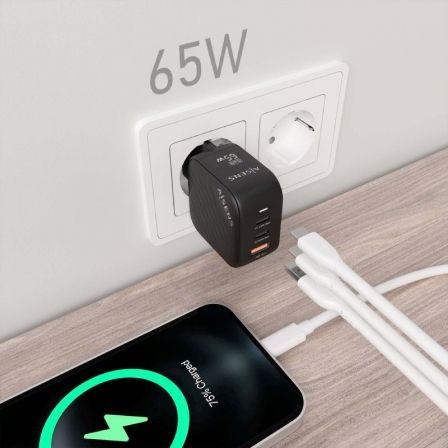 Cargador Gan de Pared Aisens ASCH-65W3P027-BK/ 2xUSB Tipo-C/ 1xUSB/ 65W Cargador Gan de Pared Aisens ASCH-65W3P027-BK/ 2xUSB Tipo-C/ 1xUSB/ 65W