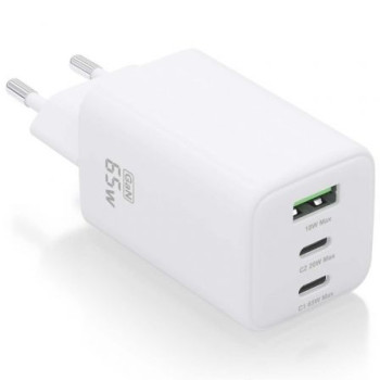 Cargador Gan de Pared Aisens ASCH-65W3P041-W/ 2xUSB Tipo-C/ 1xUSB/ 65W Cargador Gan de Pared Aisens ASCH-65W3P041-W/ 2xUSB Tipo-C/ 1xUSB/ 65W