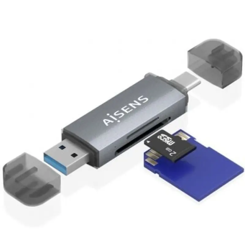 Lector de Tarjetas Externo Aisens ASCR-2AC08-GR/ USB 3.1 Lector de Tarjetas Externo Aisens ASCR-2AC08-GR/ USB 3.1