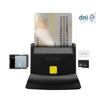 Lector de DNI y Tarjetas Aisens ASCR-SN04CSD-BK/ USB Tipo-C/ Negro Lector de DNI y Tarjetas Aisens ASCR-SN04CSD-BK/ USB Tipo-C/ Negro