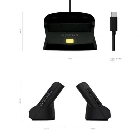 Lector de DNI y Tarjetas Aisens ASCR-SN04CSD-BK/ USB Tipo-C/ Negro Lector de DNI y Tarjetas Aisens ASCR-SN04CSD-BK/ USB Tipo-C/ Negro