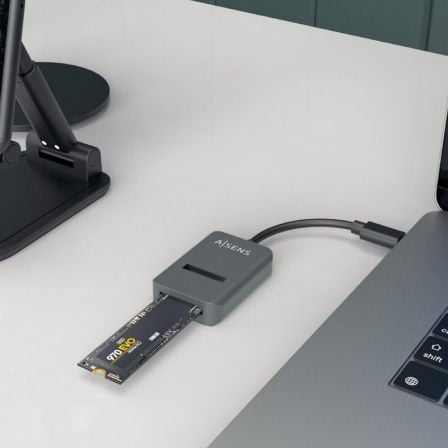 Dock USB Tipo-C para SSD M2 SATA/NVMe Aisens ASUC-M2D012-GR/ Gris Dock USB Tipo-C para SSD M2 SATA/NVMe Aisens ASUC-M2D012-GR/ Gris