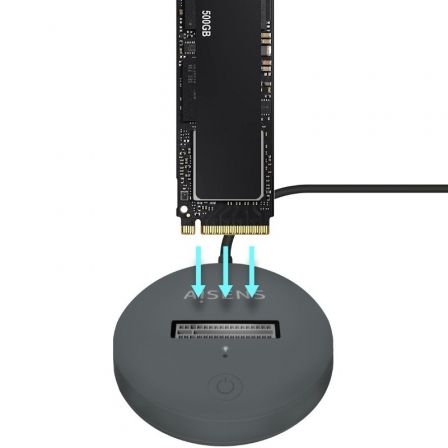Dock USB Tipo-C para SSD M2 SATA/NVMe Aisens ASUC-M2D014-GR/ Gris Dock USB Tipo-C para SSD M2 SATA/NVMe Aisens ASUC-M2D014-GR/ Gris