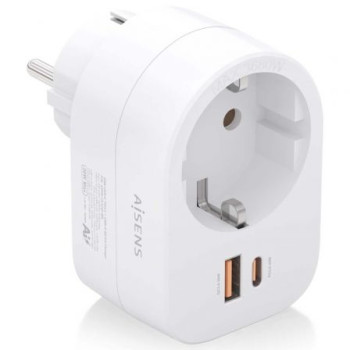 Enchufe Aisens ASPS-1A1C06-W/ 1 Toma de Corriente/ 1 USB Tipo-C PD/ 1 USB/ Blanco Enchufe Aisens ASPS-1A1C06-W/ 1 Toma de Corriente/ 1 USB Tipo-C PD/ 1 USB/ Blanco