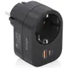 Enchufe Aisens ASPS-1A1C07-BK/ 1 Toma de Corriente/ 1 USB Tipo-C PD/ 1 USB/ Negro Enchufe Aisens ASPS-1A1C07-BK/ 1 Toma de Corriente/ 1 USB Tipo-C PD/ 1 USB/ Negro