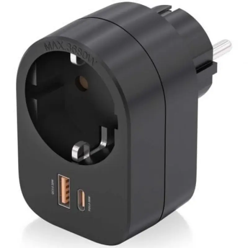 Enchufe Aisens ASPS-1A1C07-BK/ 1 Toma de Corriente/ 1 USB Tipo-C PD/ 1 USB/ Negro Enchufe Aisens ASPS-1A1C07-BK/ 1 Toma de Corriente/ 1 USB Tipo-C PD/ 1 USB/ Negro