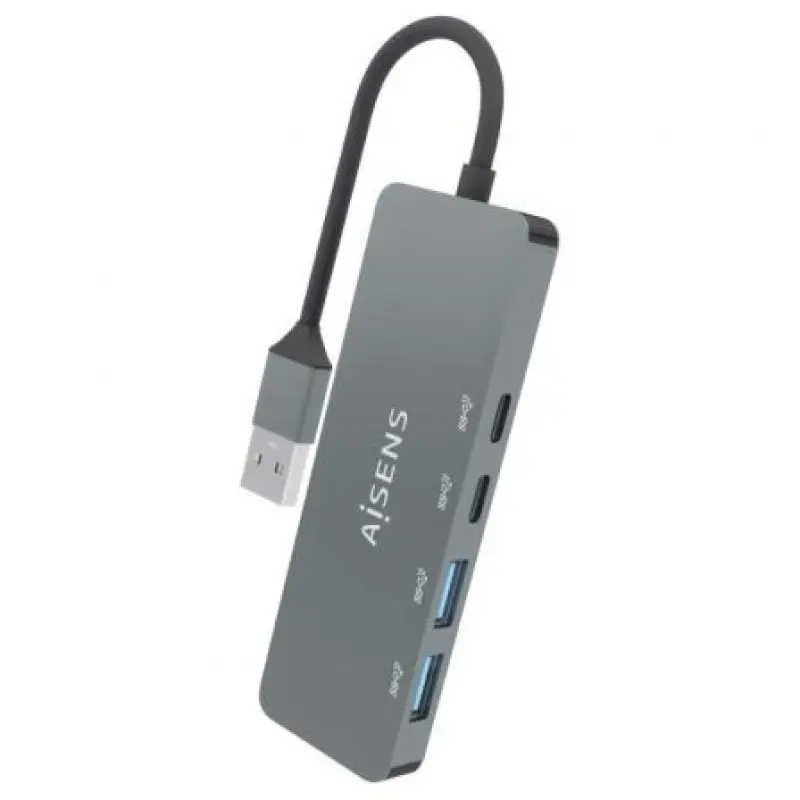 Hub USB 3.2 Aisens A106-0696/ 2xUSB/ 2xUSB Tipo-C/ Gris Hub USB 3.2 Aisens A106-0696/ 2xUSB/ 2xUSB Tipo-C/ Gris