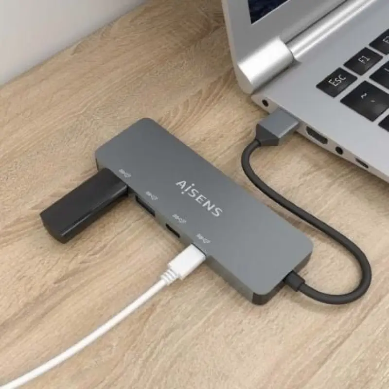 Hub USB 3.2 Aisens A106-0696/ 2xUSB/ 2xUSB Tipo-C/ Gris Hub USB 3.2 Aisens A106-0696/ 2xUSB/ 2xUSB Tipo-C/ Gris
