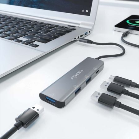 Hub USB Tipo-C Aisens A109-0762/ 3xUSB/ 1xUSB Tipo-C/ Gris Hub USB Tipo-C Aisens A109-0762/ 3xUSB/ 1xUSB Tipo-C/ Gris