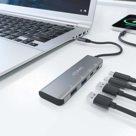 Hub USB Tipo-C Aisens A109-0763/ 2xUSB/ 2xUSB Tipo-C/ Gris Hub USB Tipo-C Aisens A109-0763/ 2xUSB/ 2xUSB Tipo-C/ Gris