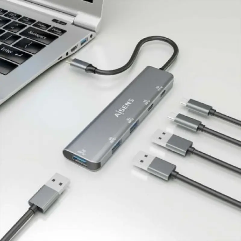 Hub USB Tipo-C Aisens A109-0857/ 3xUSB/ 1xUSB Tipo-C/ 1xUSB Tipo-C PD/ Gris Hub USB Tipo-C Aisens A109-0857/ 3xUSB/ 1xUSB Tipo-C/ 1xUSB Tipo-C PD/ Gris