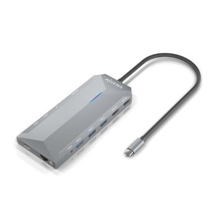 Docking USB Tipo-C Aisens ASUC-12P005-GR/ 2xHDMI/ 3xUSB/ 2xUSB Tipo-C/ 1xRJ45/ 1xAudio/ 1xLector Tarjetas/ 1x Jack/ 1xUSB Tipo-C PD/ Gris Docking USB Tipo-C Aisens ASUC-12P005-GR/ 2xHDMI/ 3xUSB/ 2xUSB Tipo-C/ 1xRJ45/ 1xAudio/ 1xLector Tarjetas/ 1x Jack/ 1xUSB Tipo-C PD/ Gris