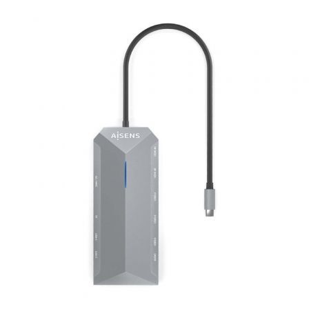 Docking USB Tipo-C Aisens ASUC-12P005-GR/ 2xHDMI/ 3xUSB/ 2xUSB Tipo-C/ 1xRJ45/ 1xAudio/ 1xLector Tarjetas/ 1x Jack/ 1xUSB Tipo-C PD/ Gris Docking USB Tipo-C Aisens ASUC-12P005-GR/ 2xHDMI/ 3xUSB/ 2xUSB Tipo-C/ 1xRJ45/ 1xAudio/ 1xLector Tarjetas/ 1x Jack/ 1xUSB Tipo-C PD/ Gris