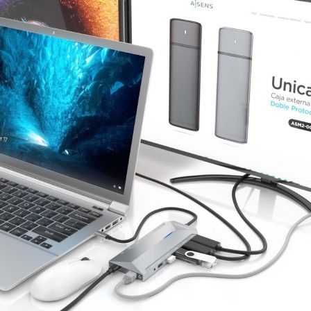 Docking USB Tipo-C Aisens ASUC-12P005-GR/ 2xHDMI/ 3xUSB/ 2xUSB Tipo-C/ 1xRJ45/ 1xAudio/ 1xLector Tarjetas/ 1x Jack/ 1xUSB Tipo-C PD/ Gris Docking USB Tipo-C Aisens ASUC-12P005-GR/ 2xHDMI/ 3xUSB/ 2xUSB Tipo-C/ 1xRJ45/ 1xAudio/ 1xLector Tarjetas/ 1x Jack/ 1xUSB Tipo-C PD/ Gris