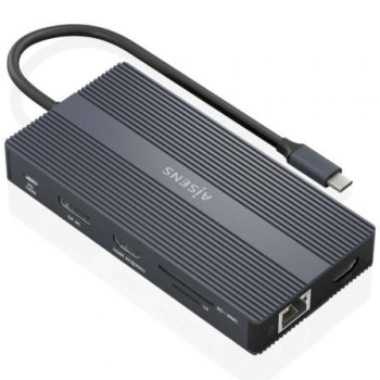 Docking USB Tipo-C Aisens ASUC-12P017-GR/ 2xHDMI/ 4xUSB/ 1xUSB Tipo-C/ 1xRJ45/ 1xDisplayPort/ 1xLector Tarjetas/ 1xUSB Tipo-C PD/ Gris Docking USB Tipo-C Aisens ASUC-12P017-GR/ 2xHDMI/ 4xUSB/ 1xUSB Tipo-C/ 1xRJ45/ 1xDisplayPort/ 1xLector Tarjetas/ 1xUSB Tipo-C PD/ Gris
