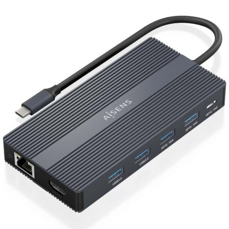Docking USB Tipo-C Aisens ASUC-12P017-GR/ 2xHDMI/ 4xUSB/ 1xUSB Tipo-C/ 1xRJ45/ 1xDisplayPort/ 1xLector Tarjetas/ 1xUSB Tipo-C PD/ Gris Docking USB Tipo-C Aisens ASUC-12P017-GR/ 2xHDMI/ 4xUSB/ 1xUSB Tipo-C/ 1xRJ45/ 1xDisplayPort/ 1xLector Tarjetas/ 1xUSB Tipo-C PD/ Gris