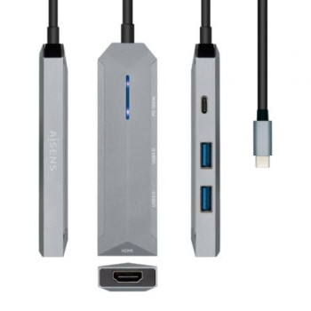 Docking USB Tipo-C Aisens ASUC-4P002-GR/ 1xHDMI/ 2xUSB/ 1xUSB Tipo-C PD/ Gris Docking USB Tipo-C Aisens ASUC-4P002-GR/ 1xHDMI/ 2xUSB/ 1xUSB Tipo-C PD/ Gris